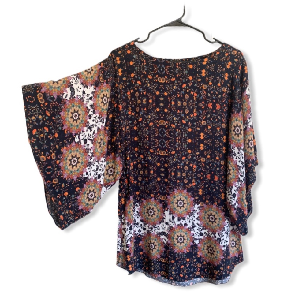 Border Print Boho Shift Mini Dress